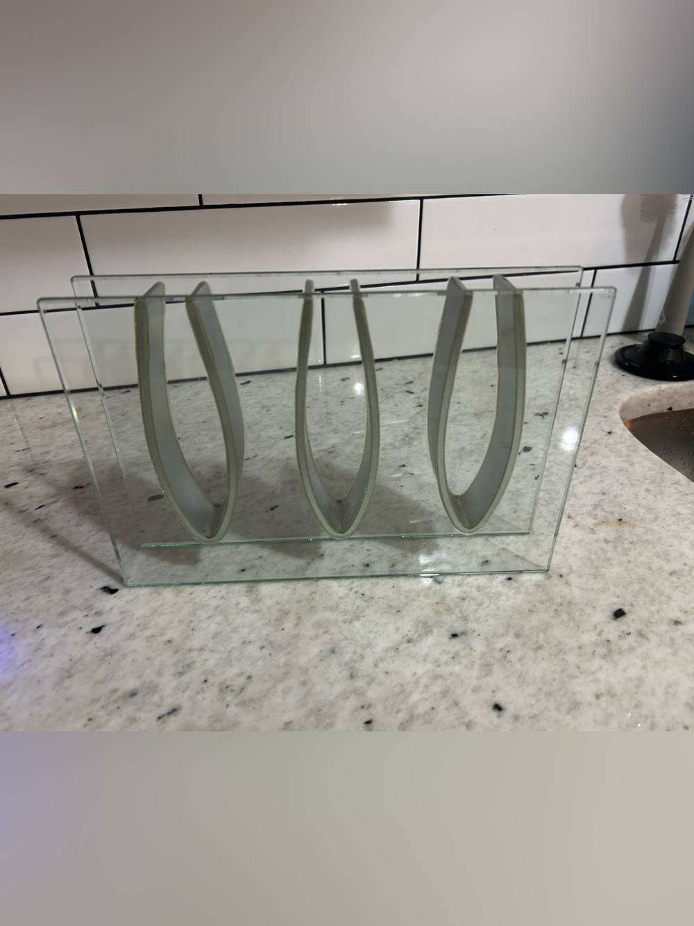 Clear Glass vase Organizer with White Dividers - Home